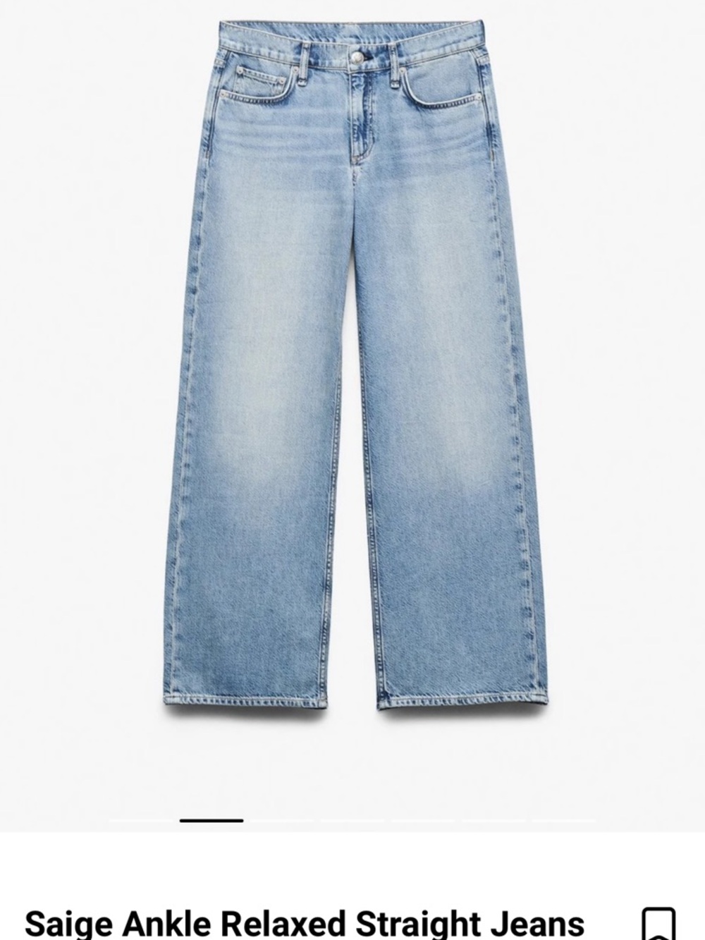rag & bone Saige Relaxed Straight Jeans - Light Blue Denim